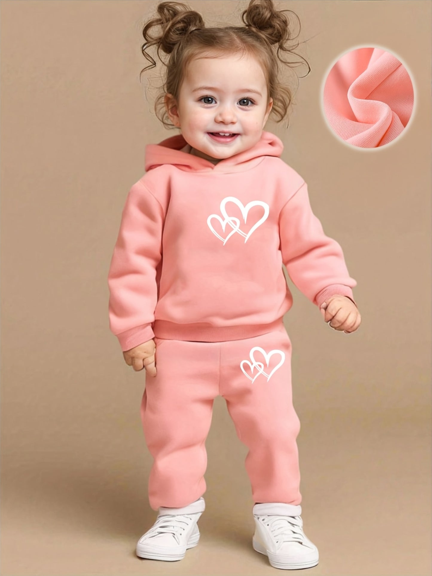 Heart tracksuit for girls (Pink)