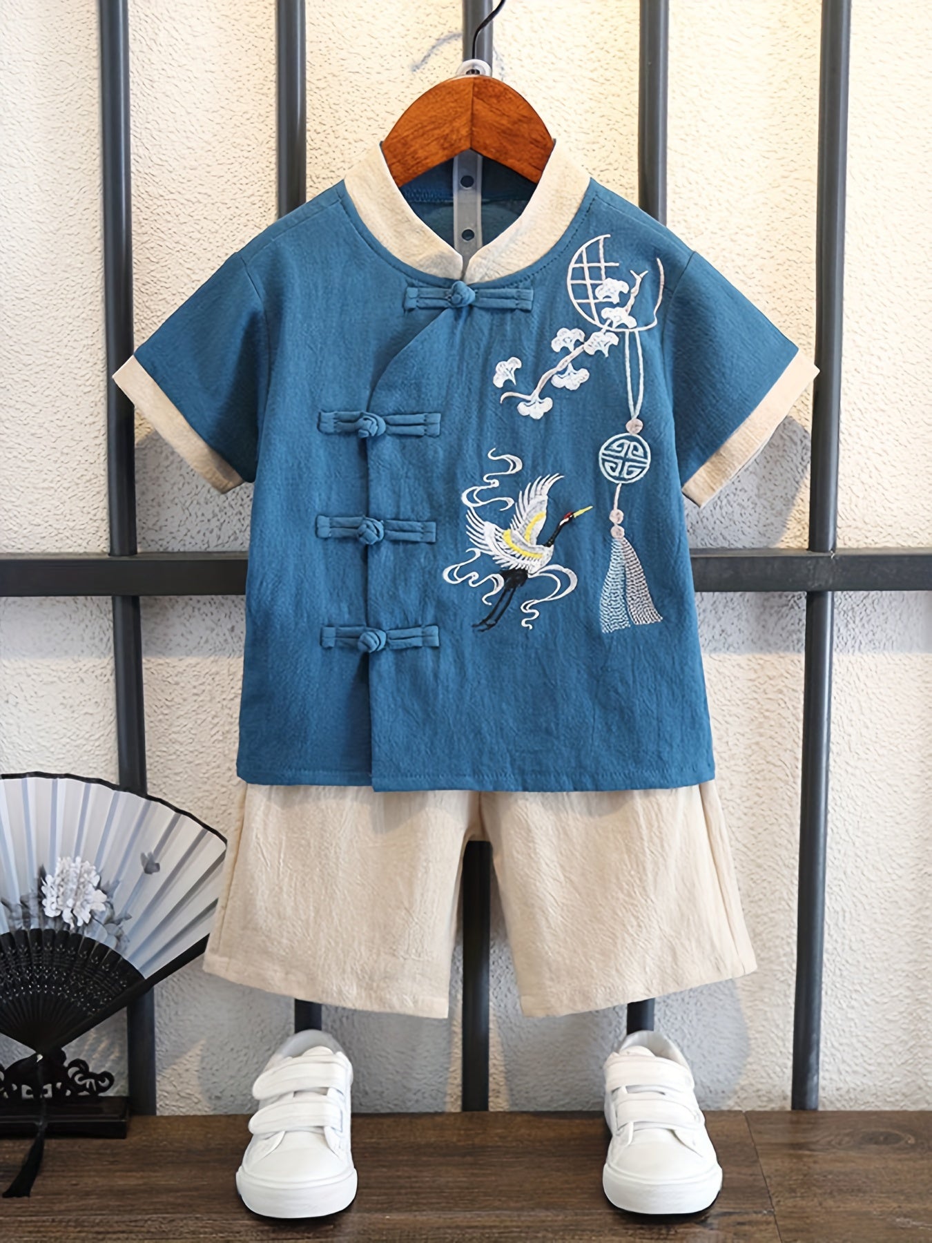 Crane pattern tracksuit for boys/girls