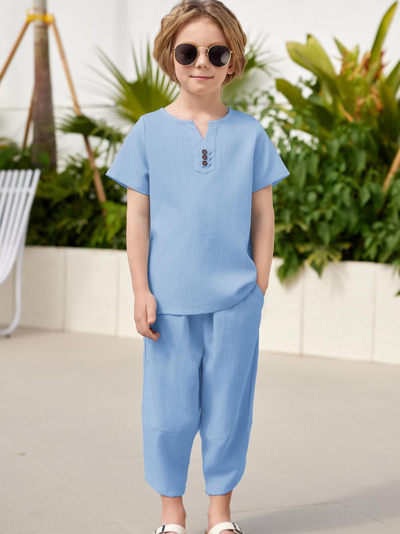 Indian style tracksuit for boys and kids (Light Blue)