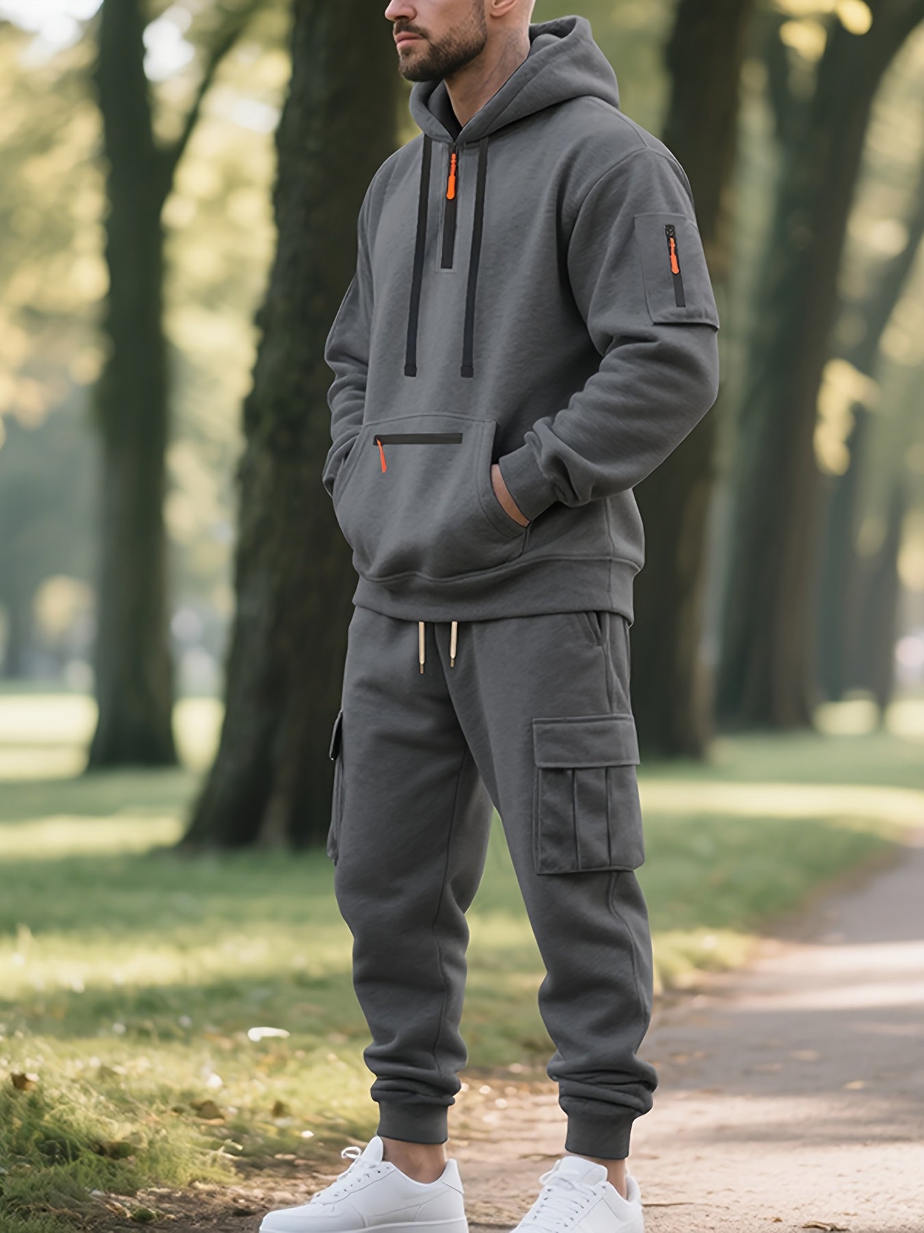 Zipper tracksuit for winter (grey)