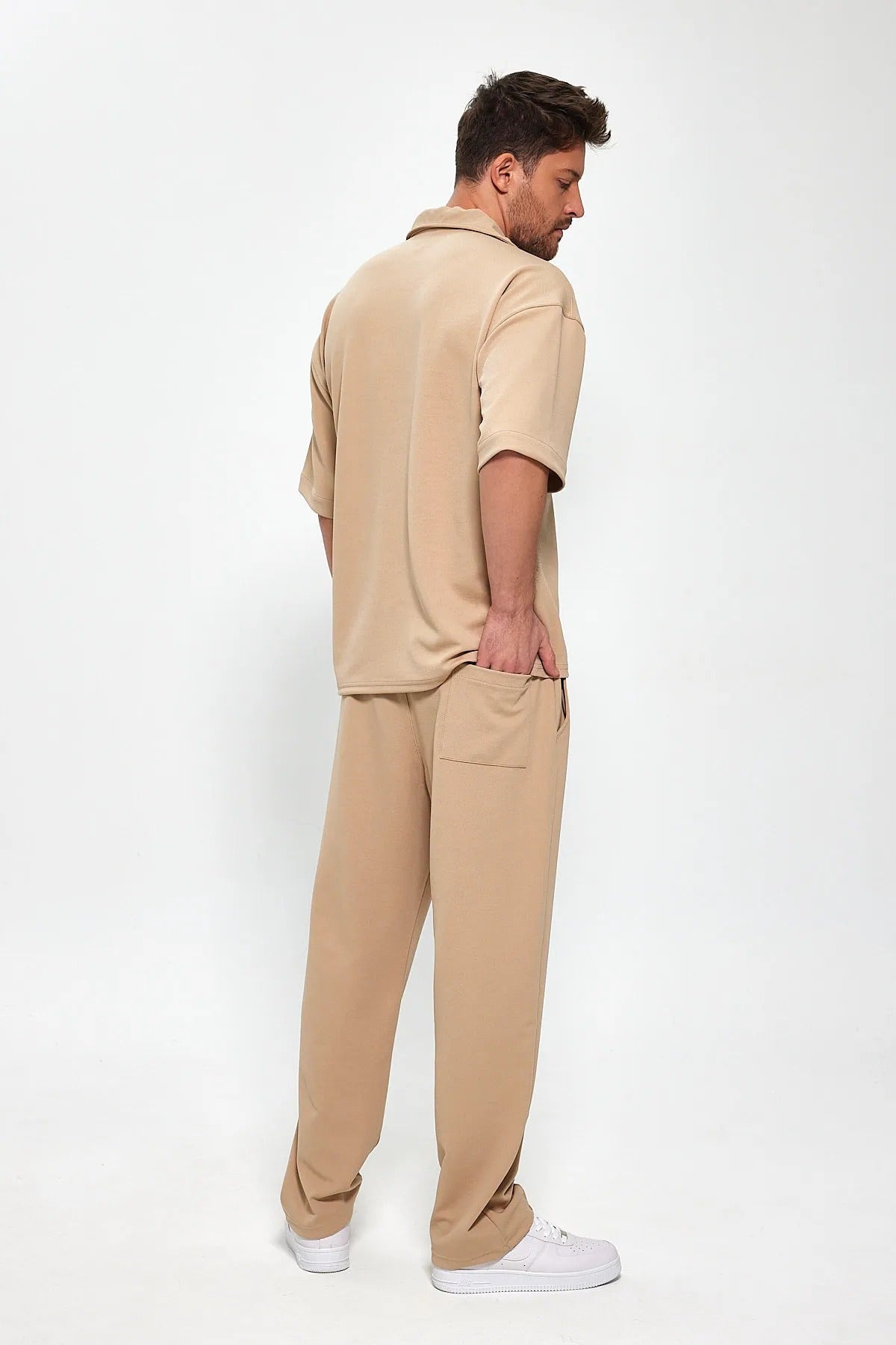 Down shoulder tracksuit (Apricot)