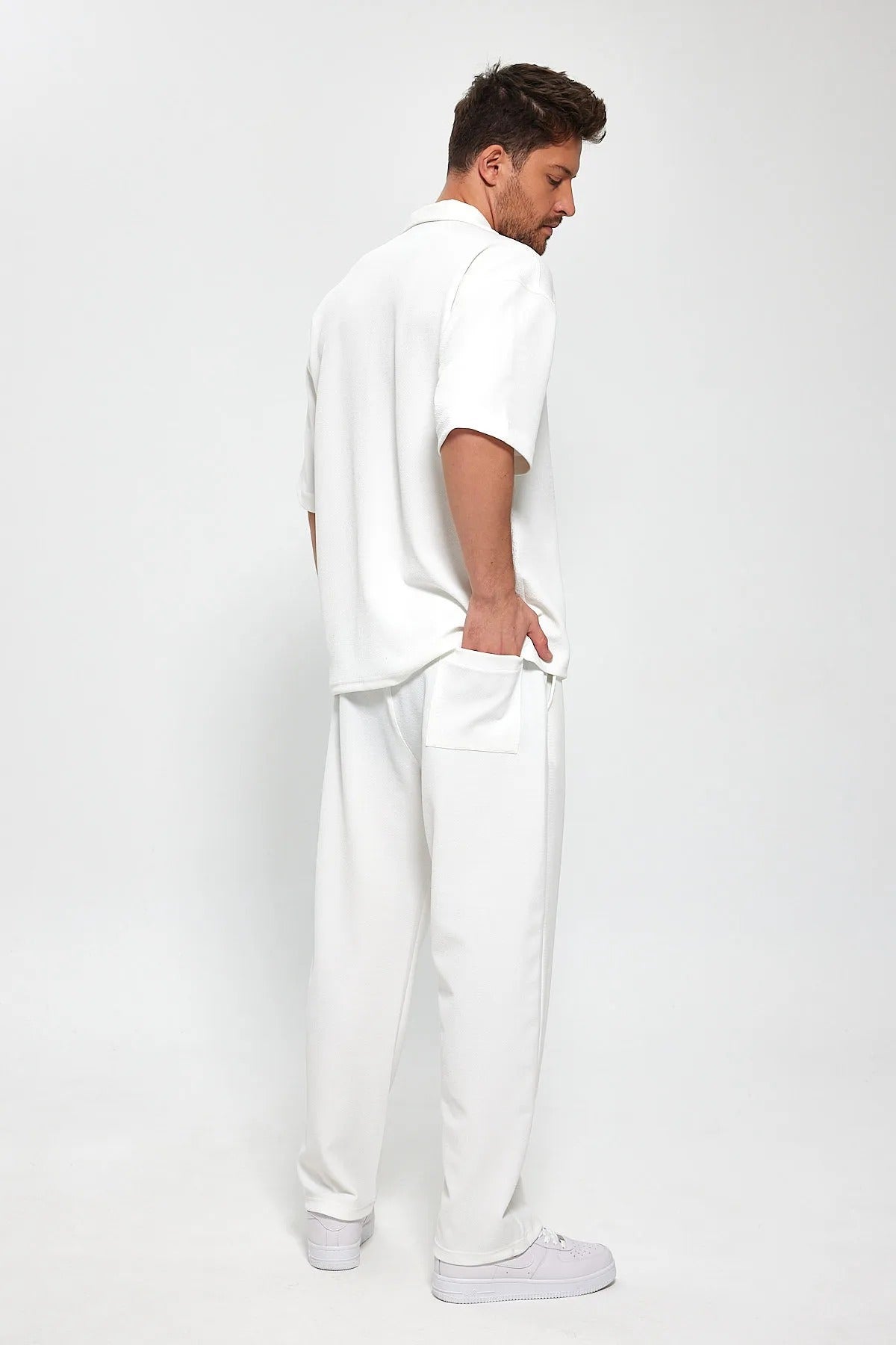 Down shoulder tracksuit (white)