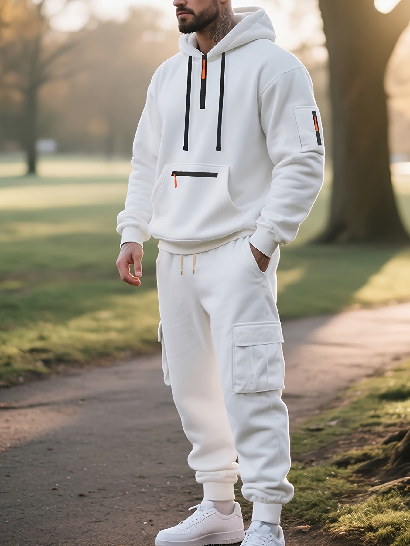 Zipper tracksuit for winter (white)