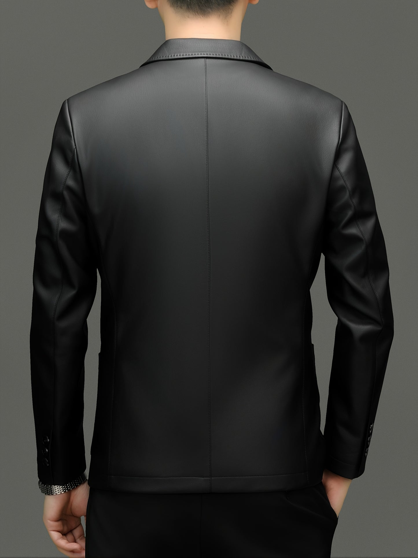 Decent PU leather Blazer (black)