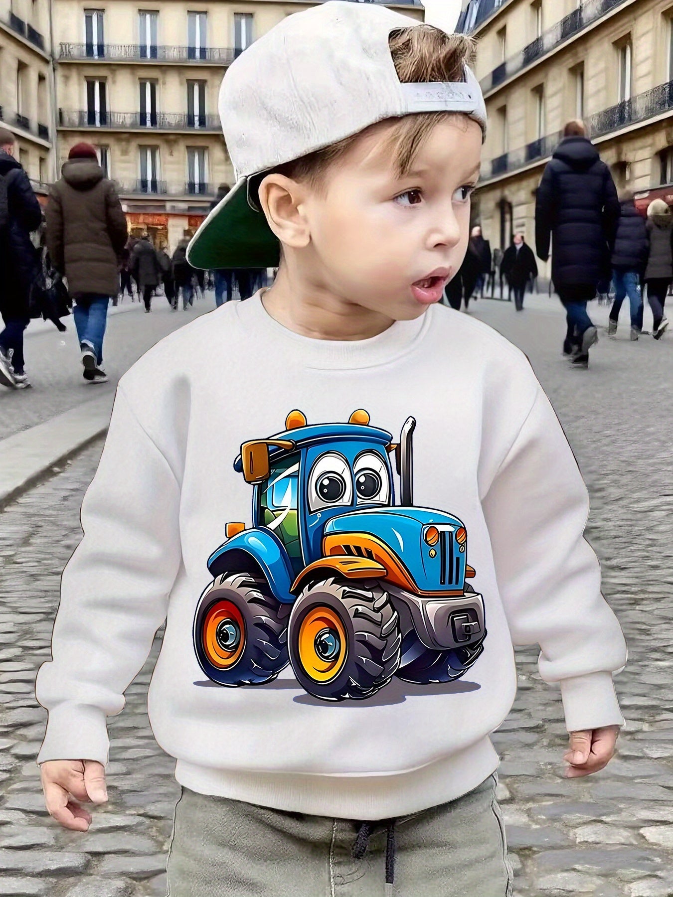 Truck graphic sweatshirt (White)
