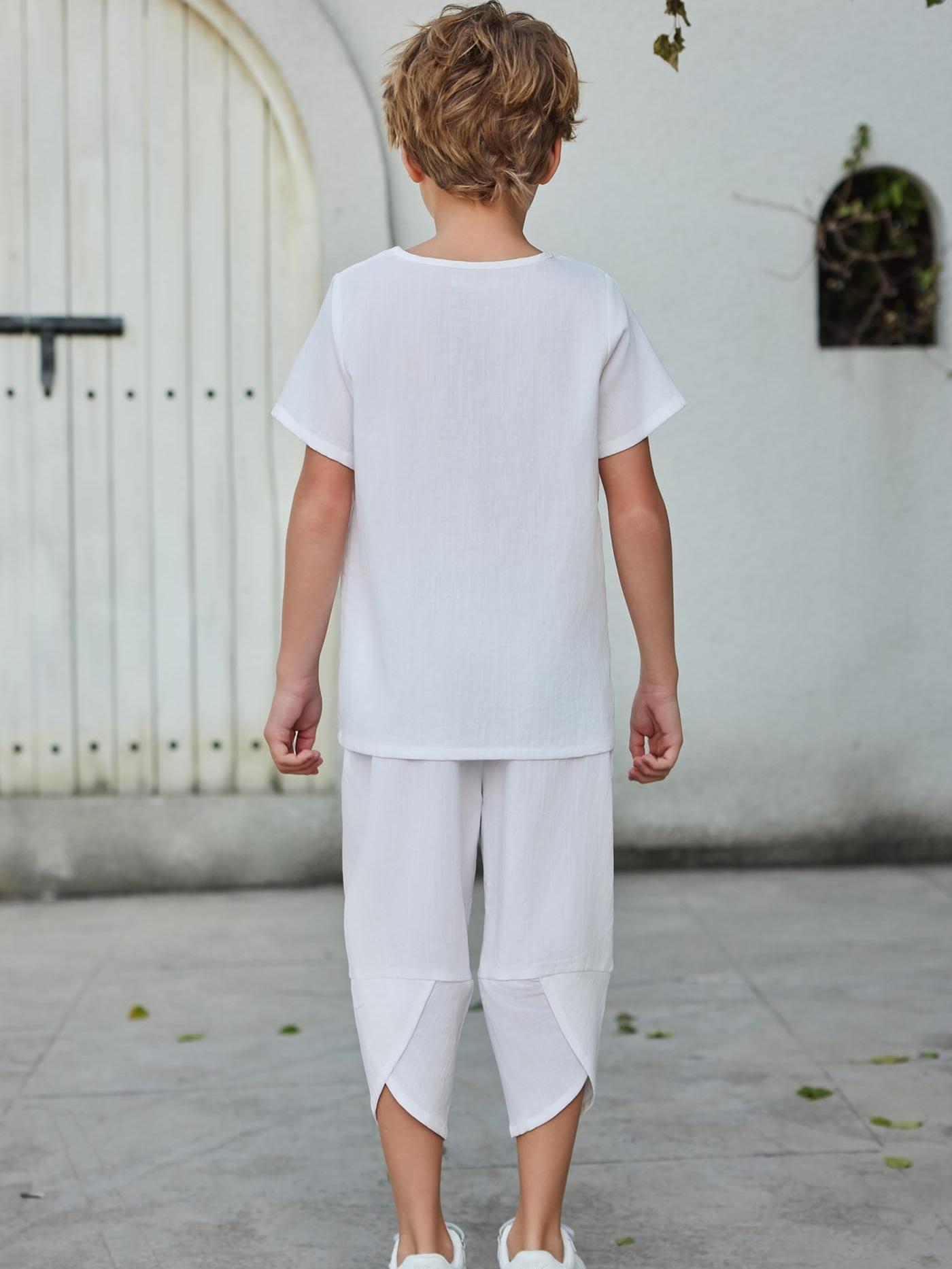 Indian style tracksuit for boys and kids (White)