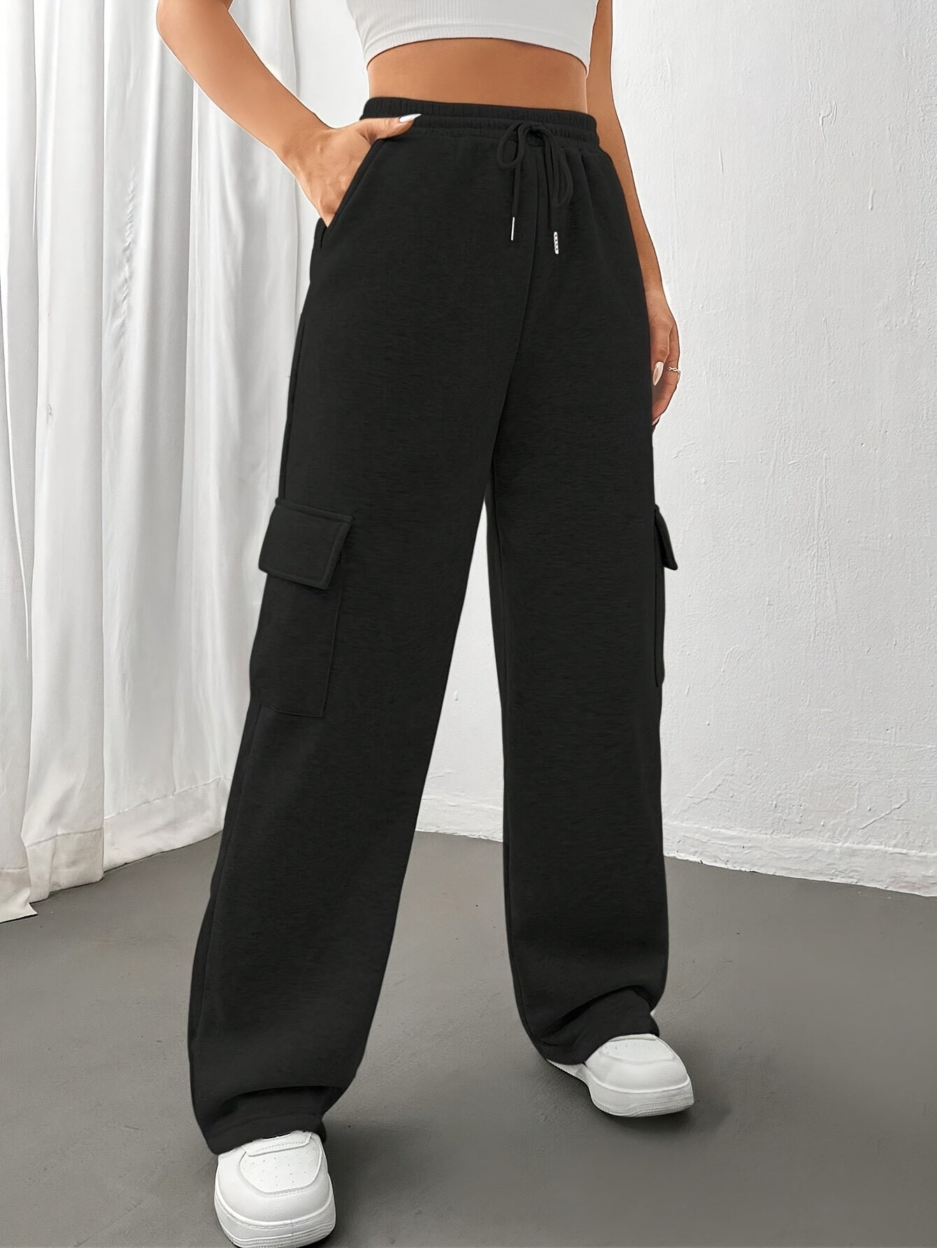 Baggy trouser pants for women (Black)
