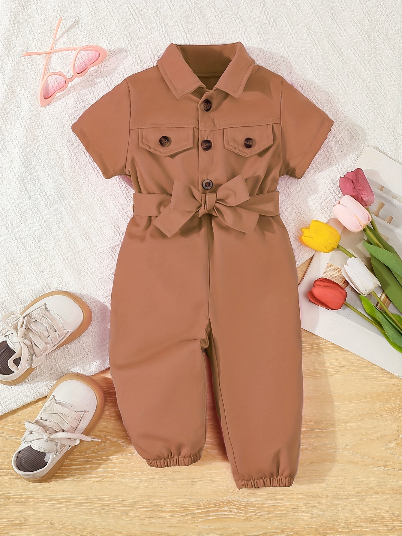 Vibrant romper for girls (brown)