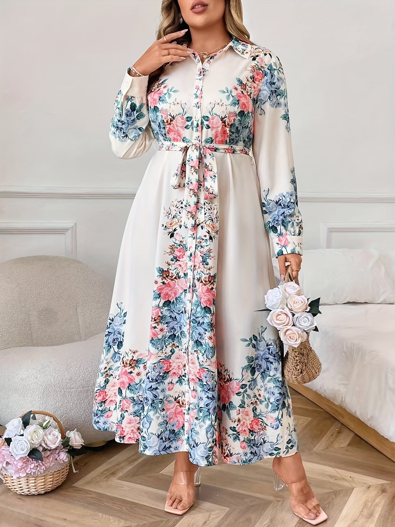 Eastern inspired floral maxi