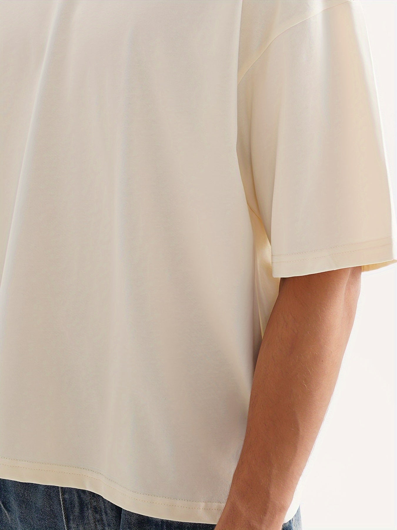 Down shoulder plain t-shirt (Apricot)