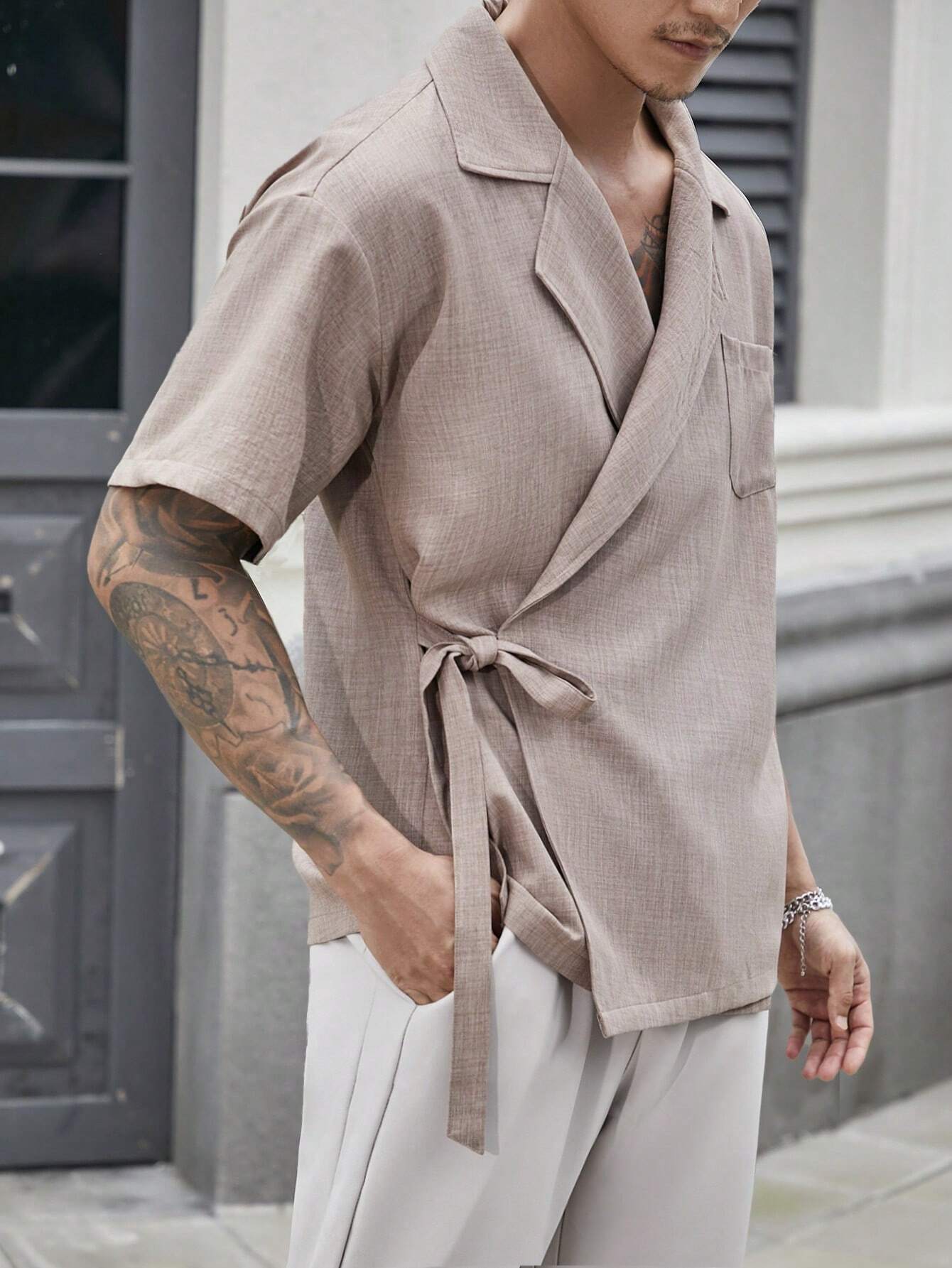 Italian style shirt (Light Brown)