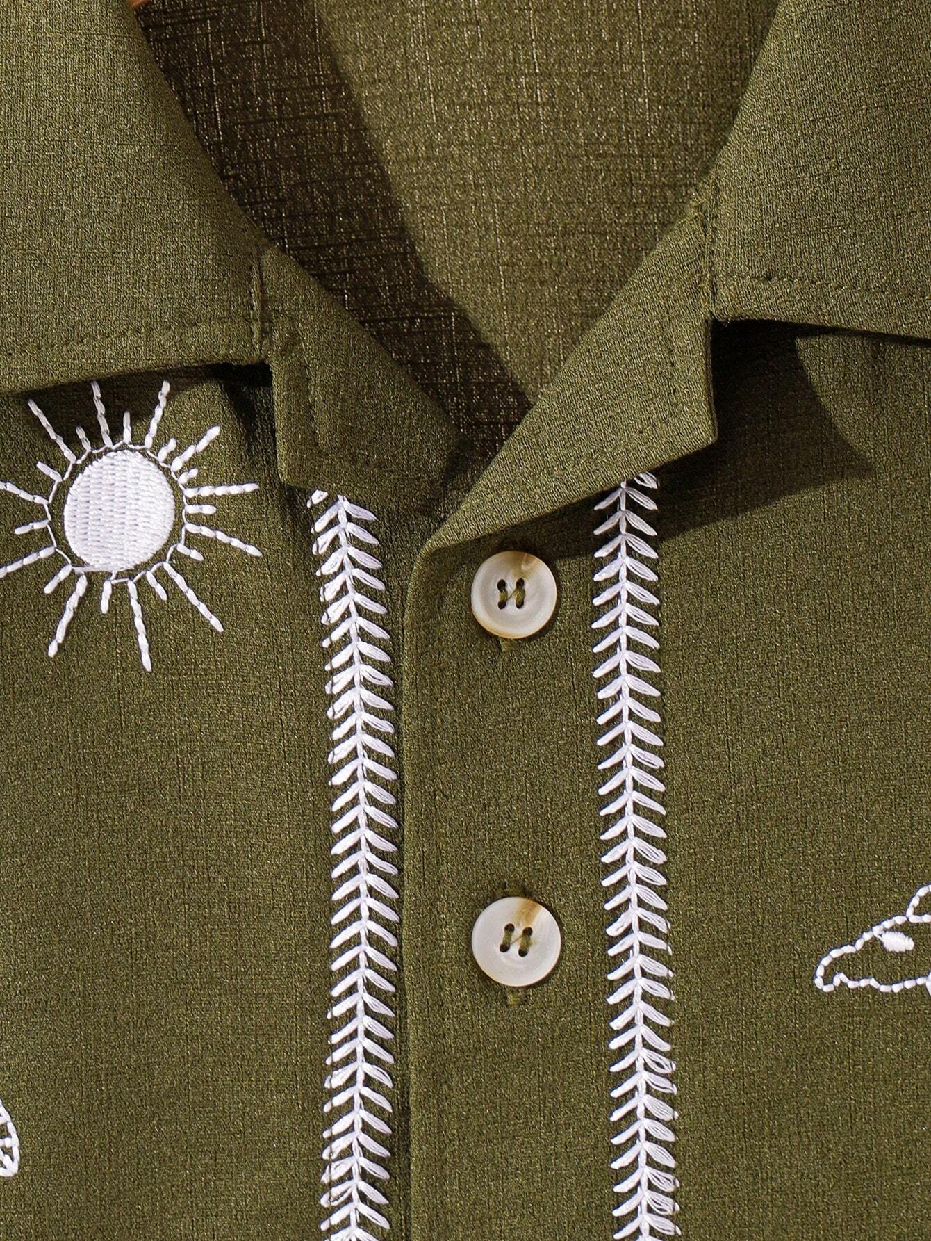 Zoo embroidered 2 piece set (Army Green)
