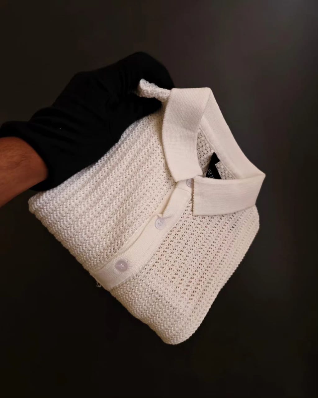 Knitted Polo Shirts- White