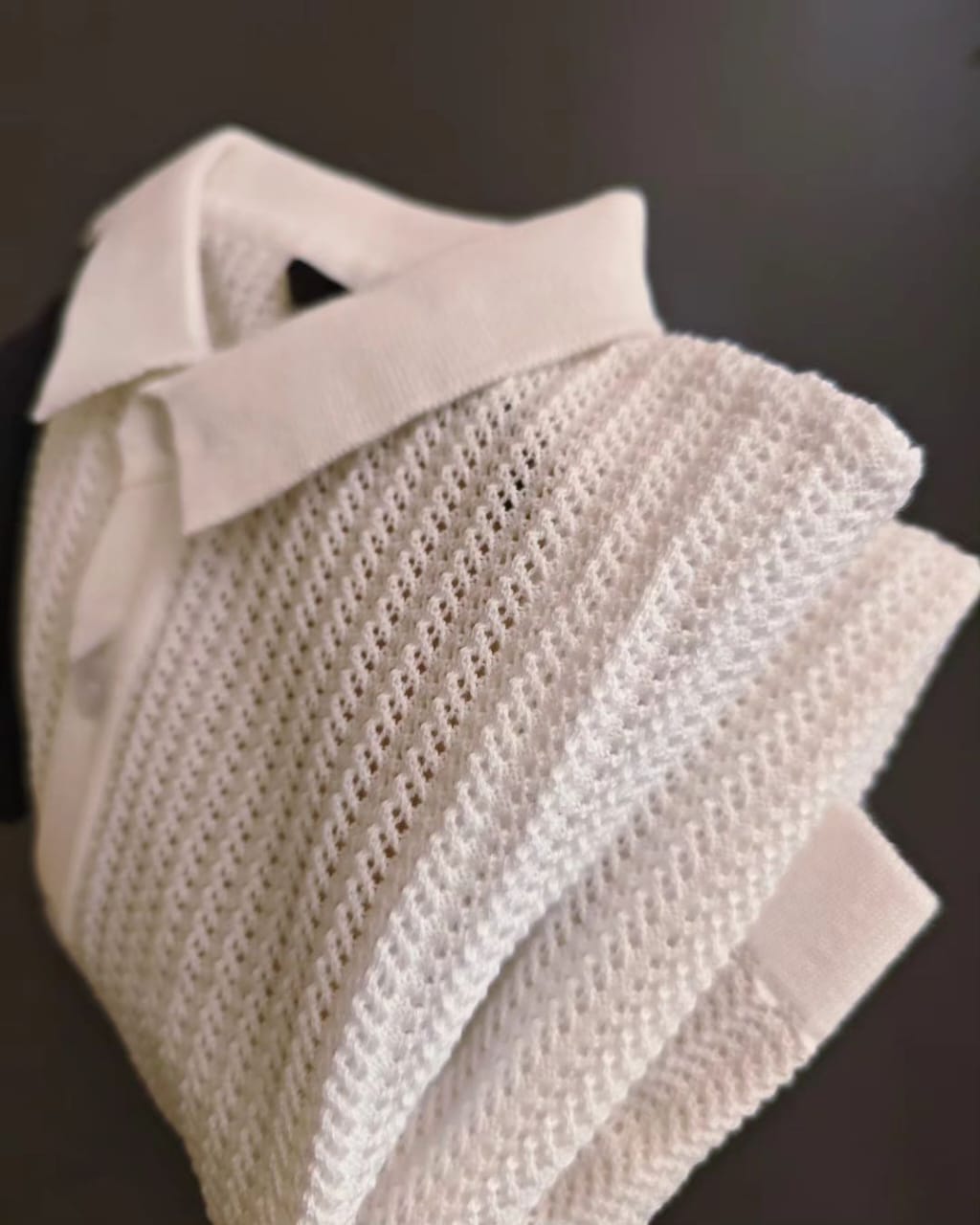 Knitted Polo Shirts- White
