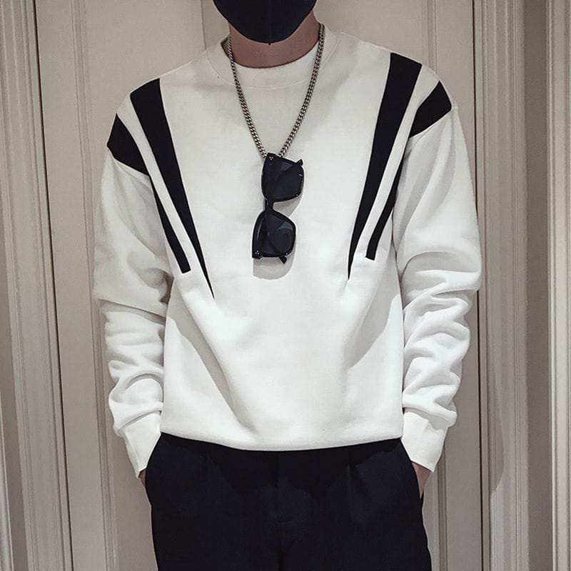Korean Round Neck Pullover- White