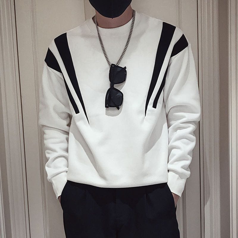Korean Round Neck Pullover- White