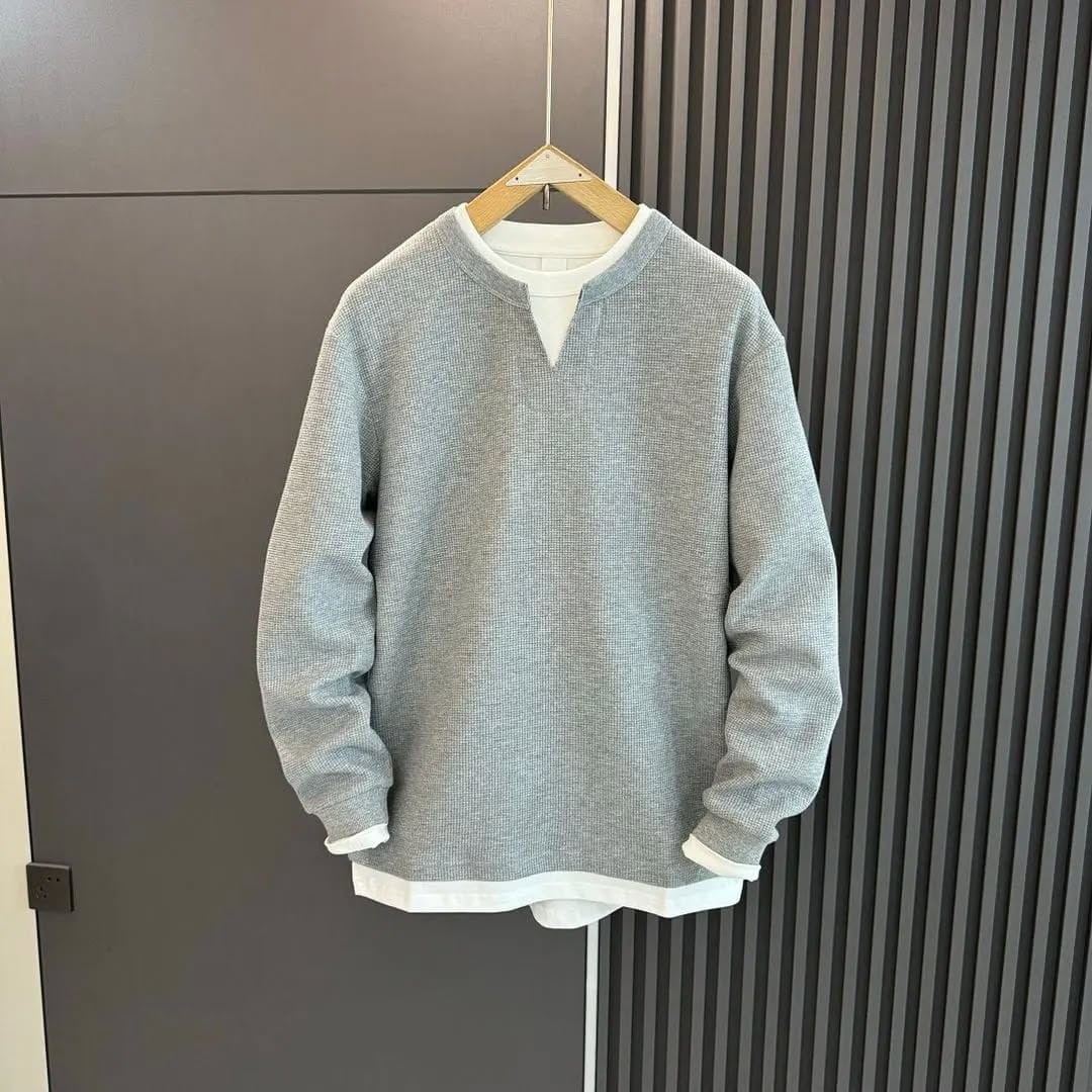 Korean Sweatshirt (Full Sleeve) - Grey