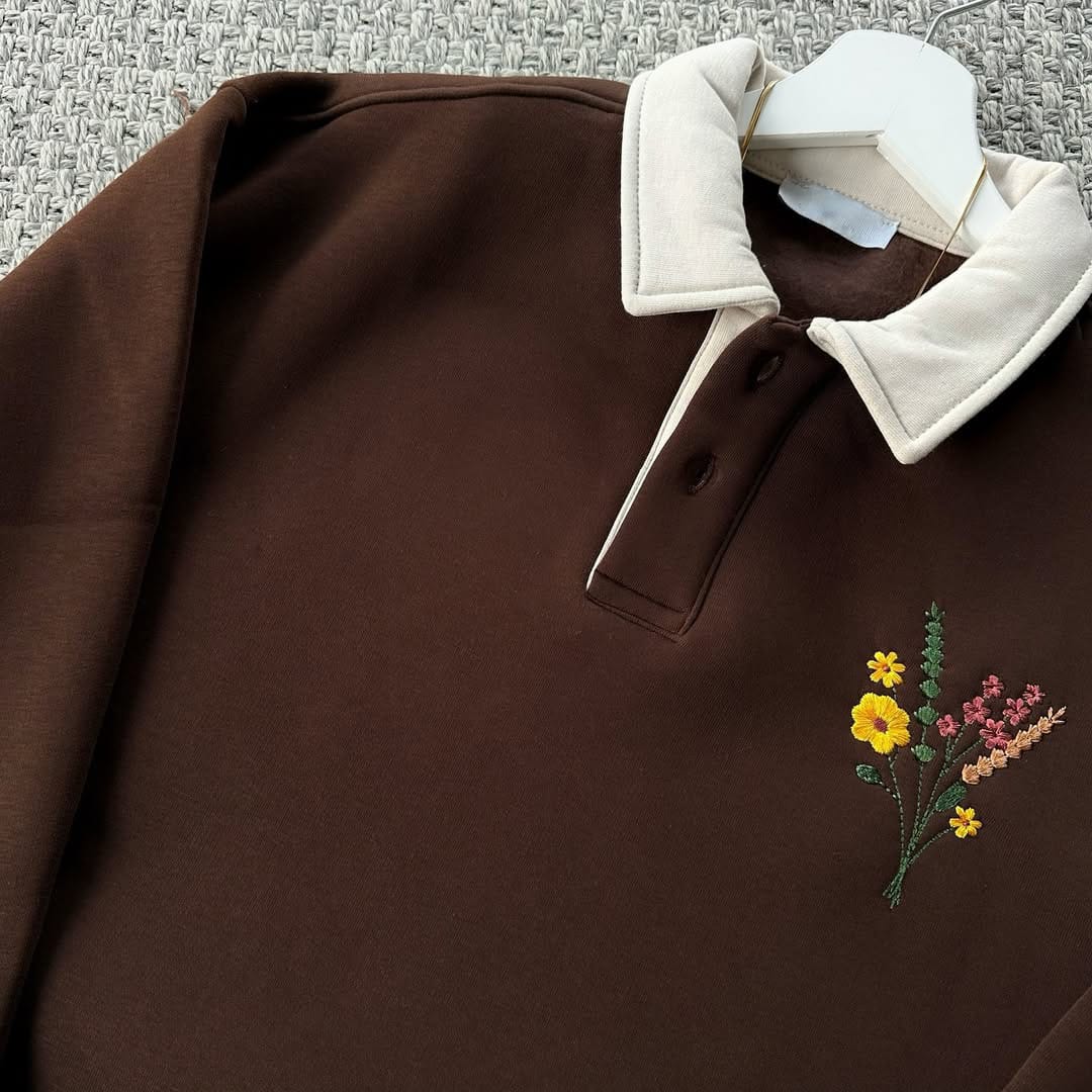 Flower Sweatshirt for mens - Brown