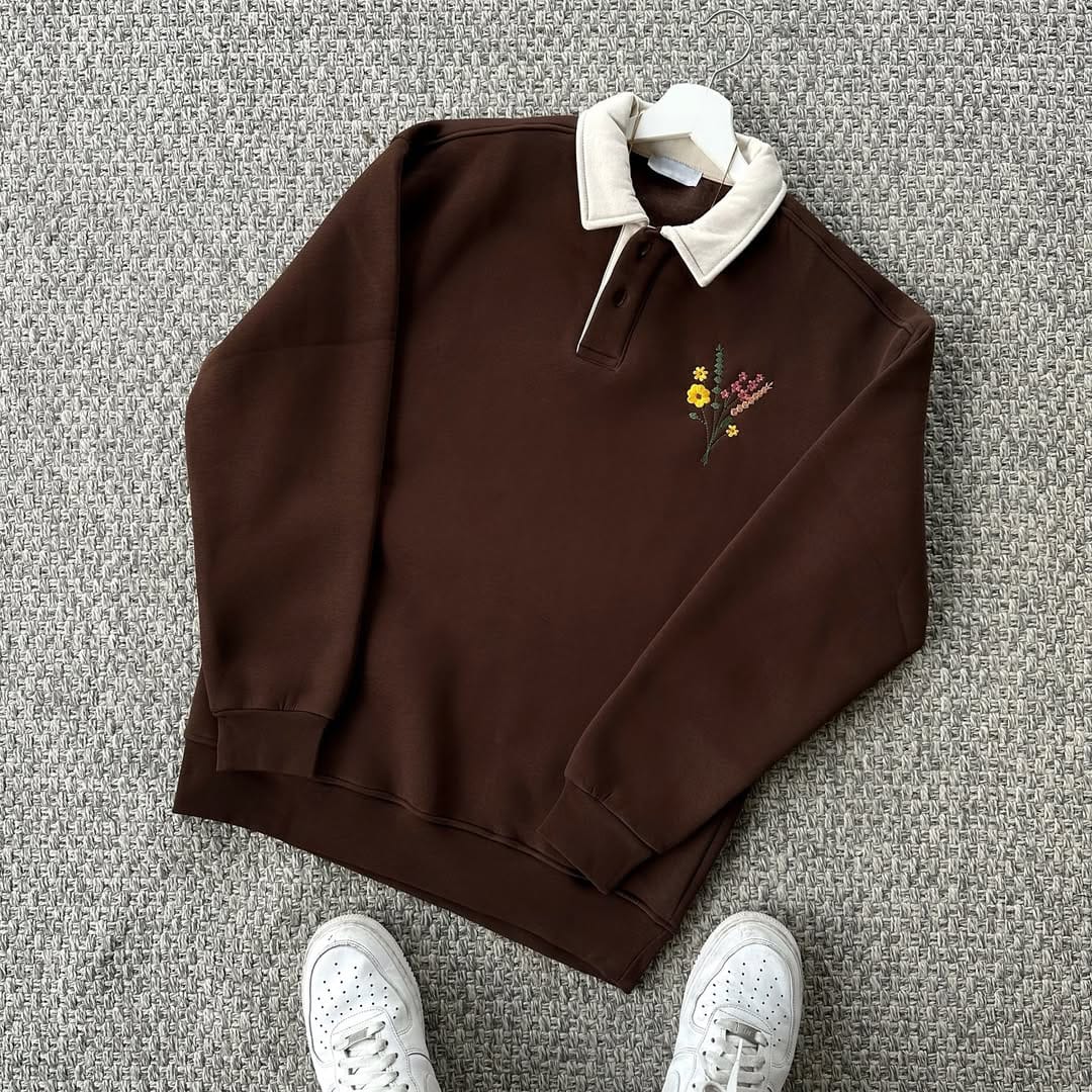 Flower Sweatshirt for mens - Brown