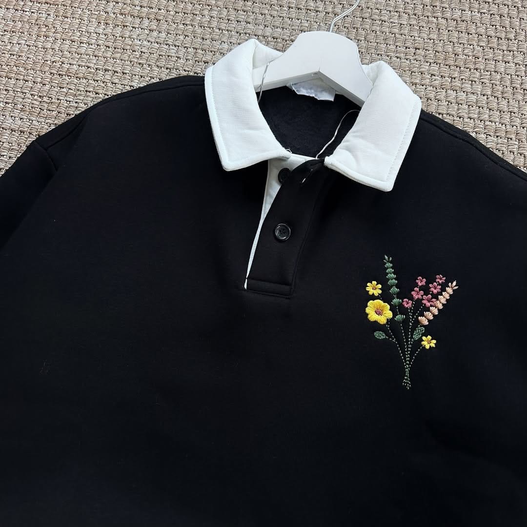 Flower Sweatshirt for mens - Black