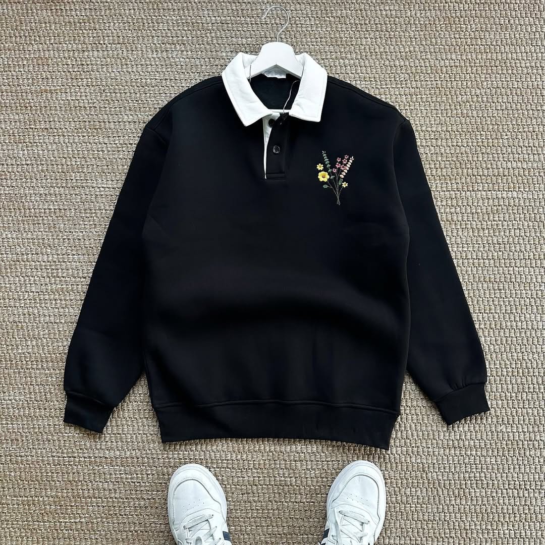 Flower Sweatshirt for mens - Black