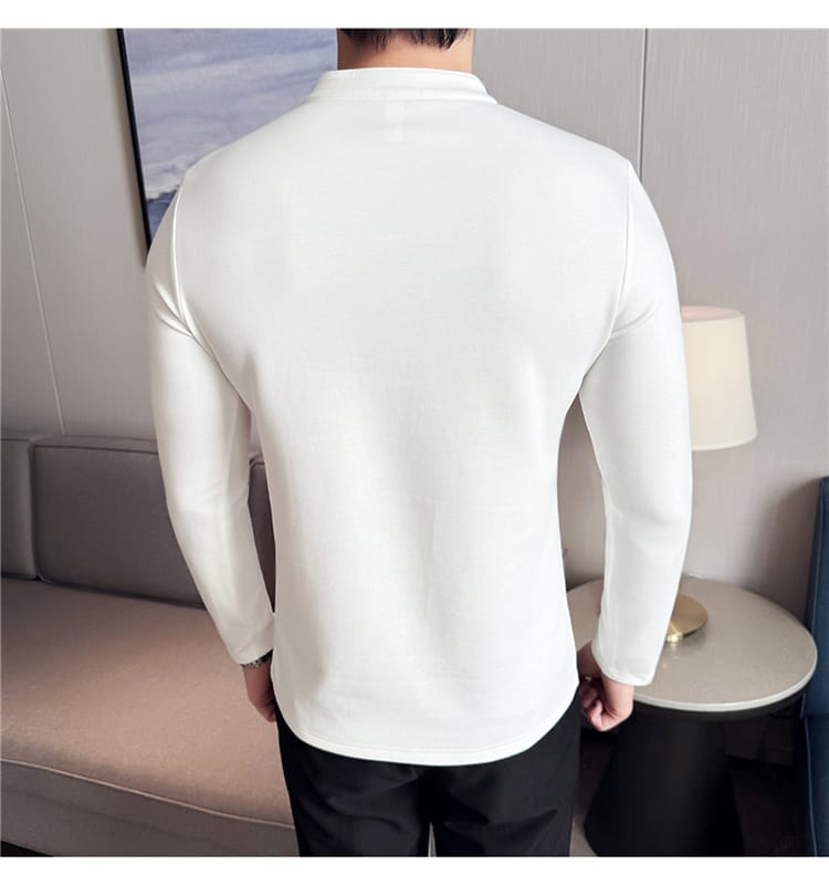 Miami Style V Neck Pullover for Autumn - White