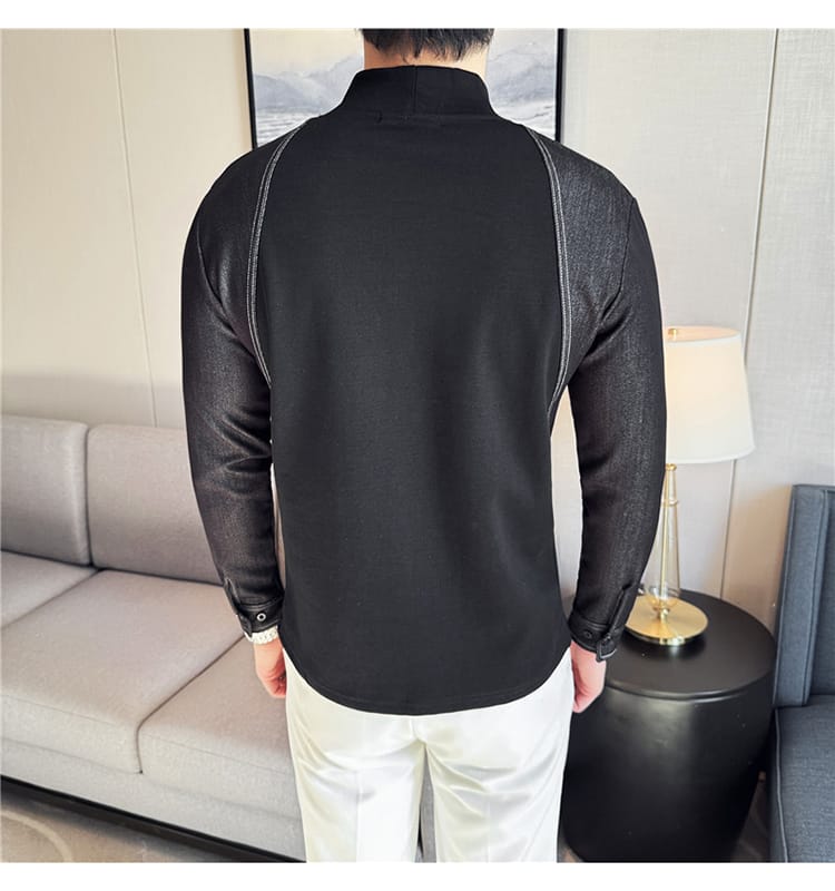 Denim Pullover (Full sleeve) - Black