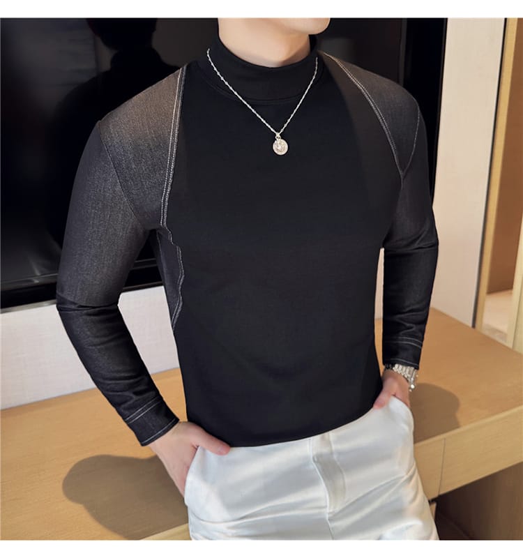 Denim Pullover (Full sleeve) - Black