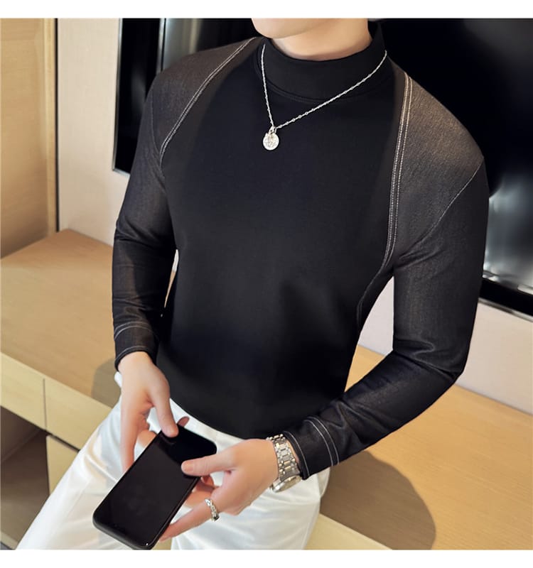 Denim Pullover (Full sleeve) - Black
