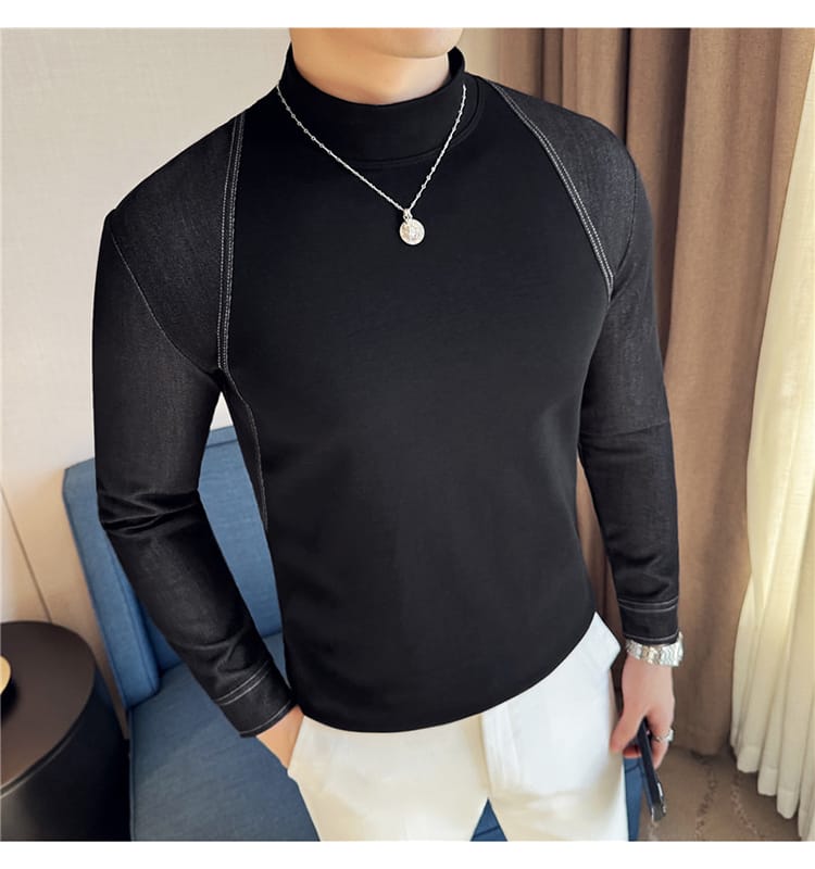 Denim Pullover (Full sleeve) - Black