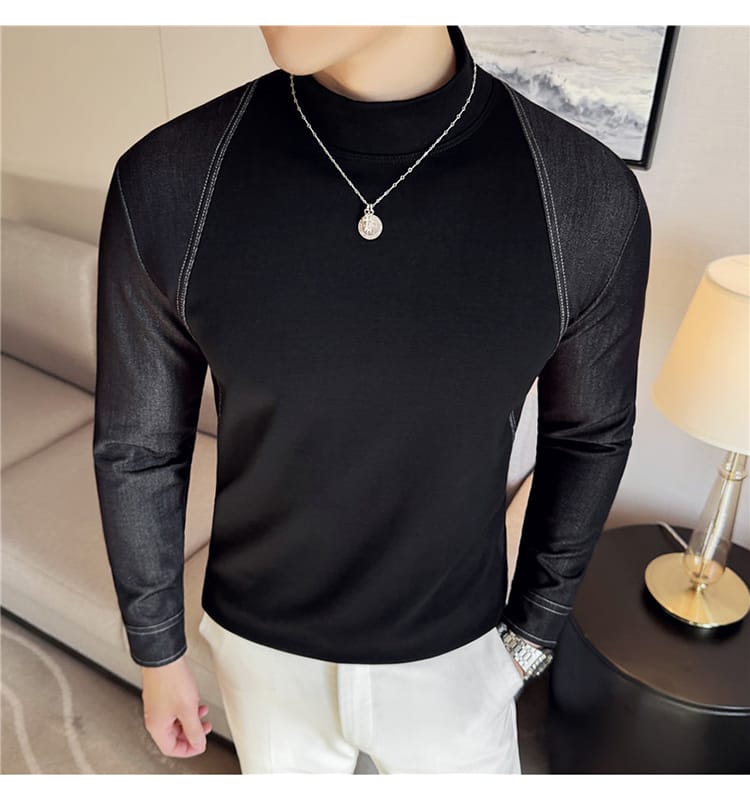 Denim Pullover (Full sleeve) - Black