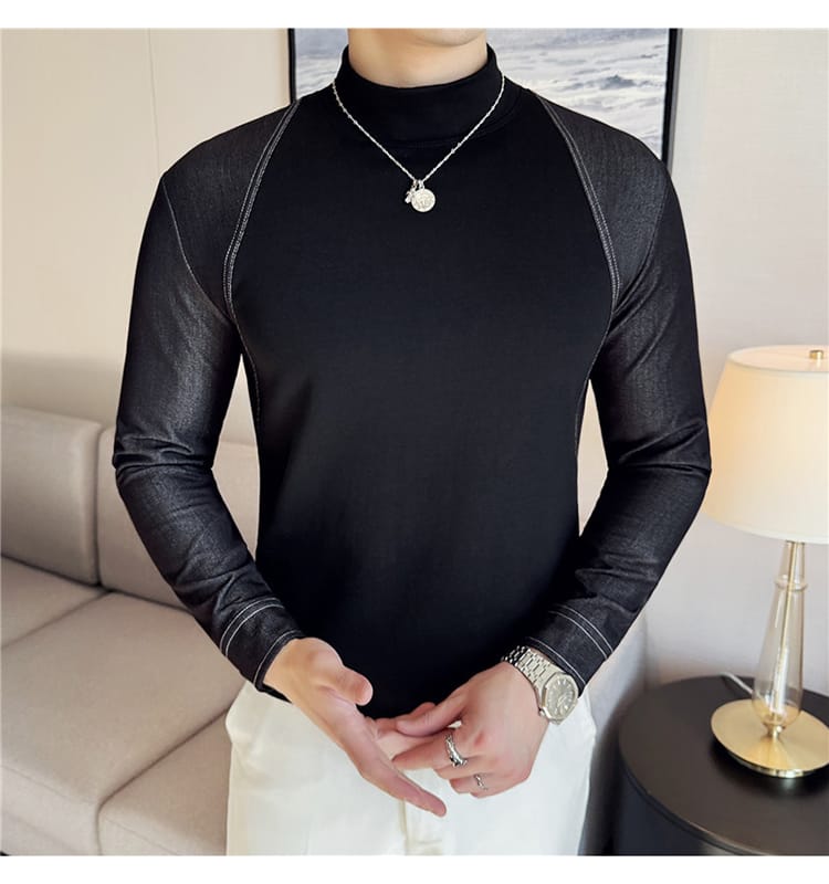 Denim Pullover (Full sleeve) - Black