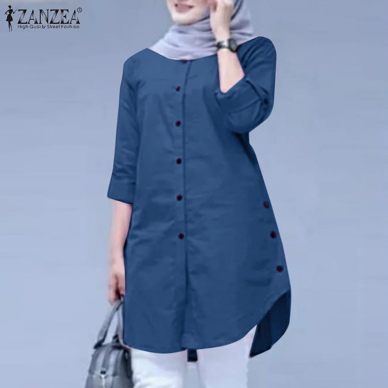 O Neck Shirt for Girls- Blue