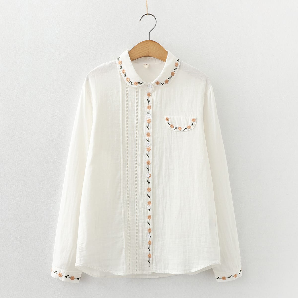 Floral Embroidered Top (White)