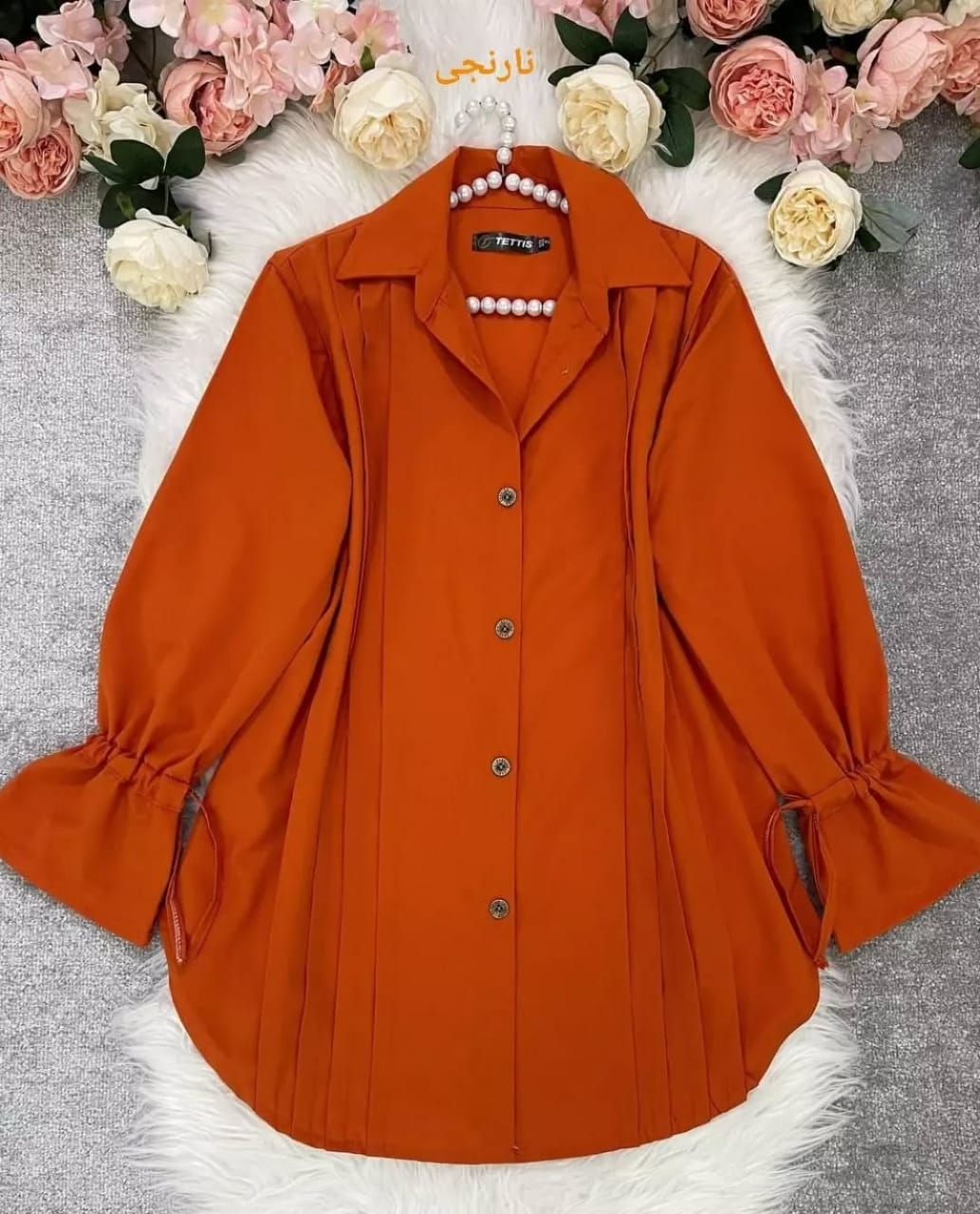 Collared Button down Shirt (Orange)