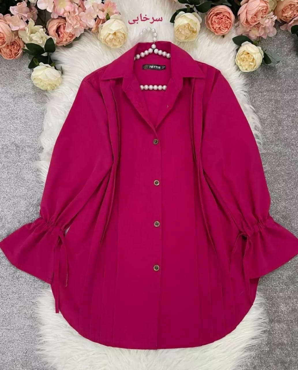 Collared Button down Shirt (Shoking Pink)