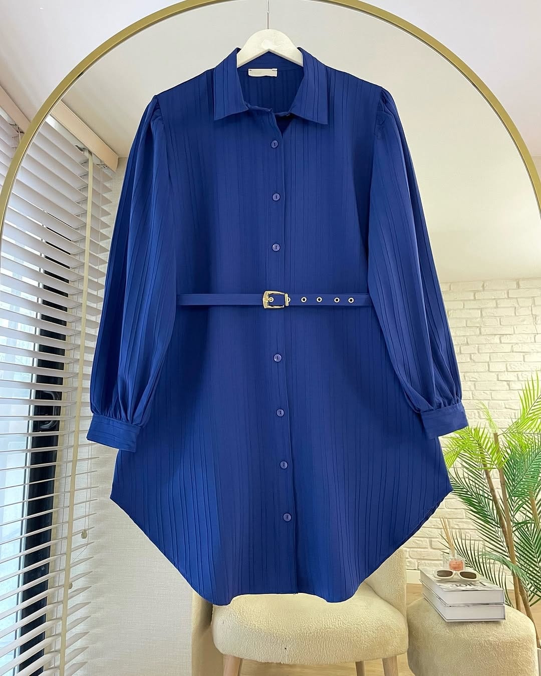 Belted tunic (Navy Blue)