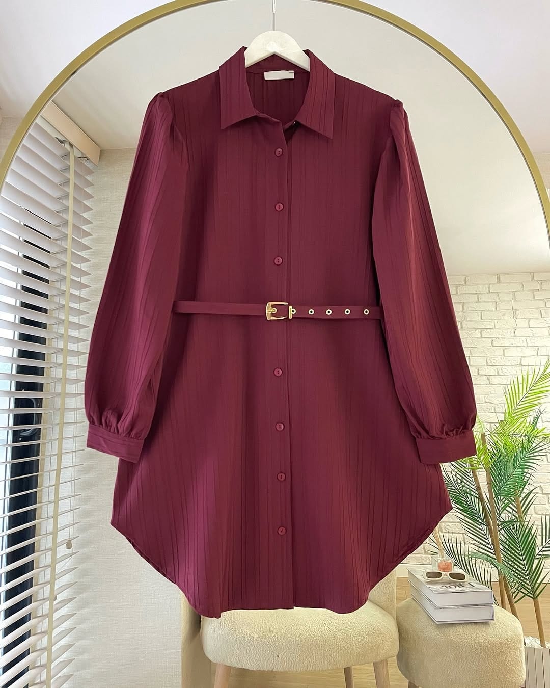 Belted tunic (Maroon)