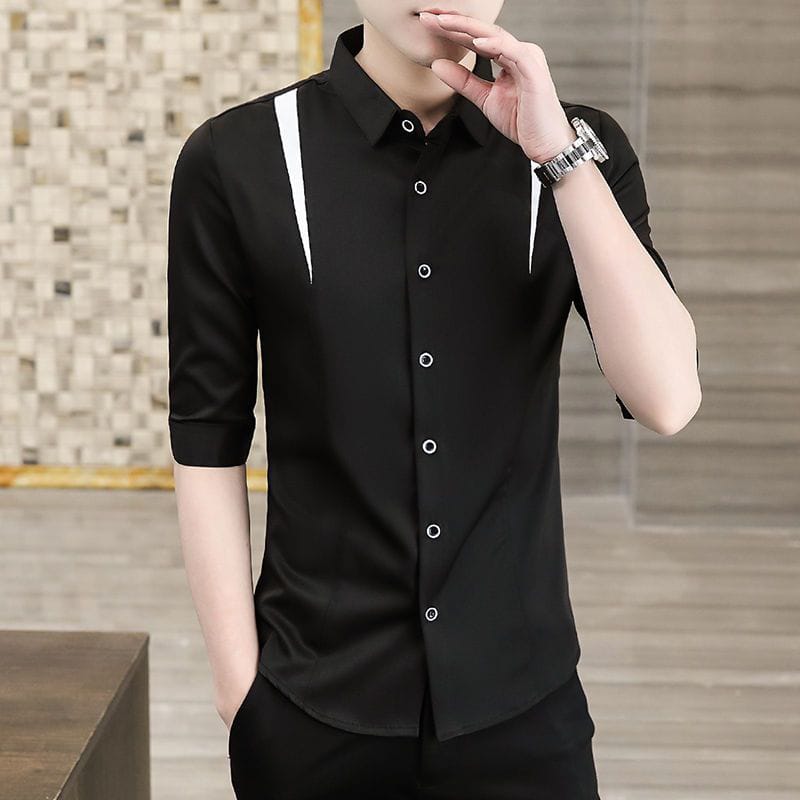 Stripe casual shirt (Black)