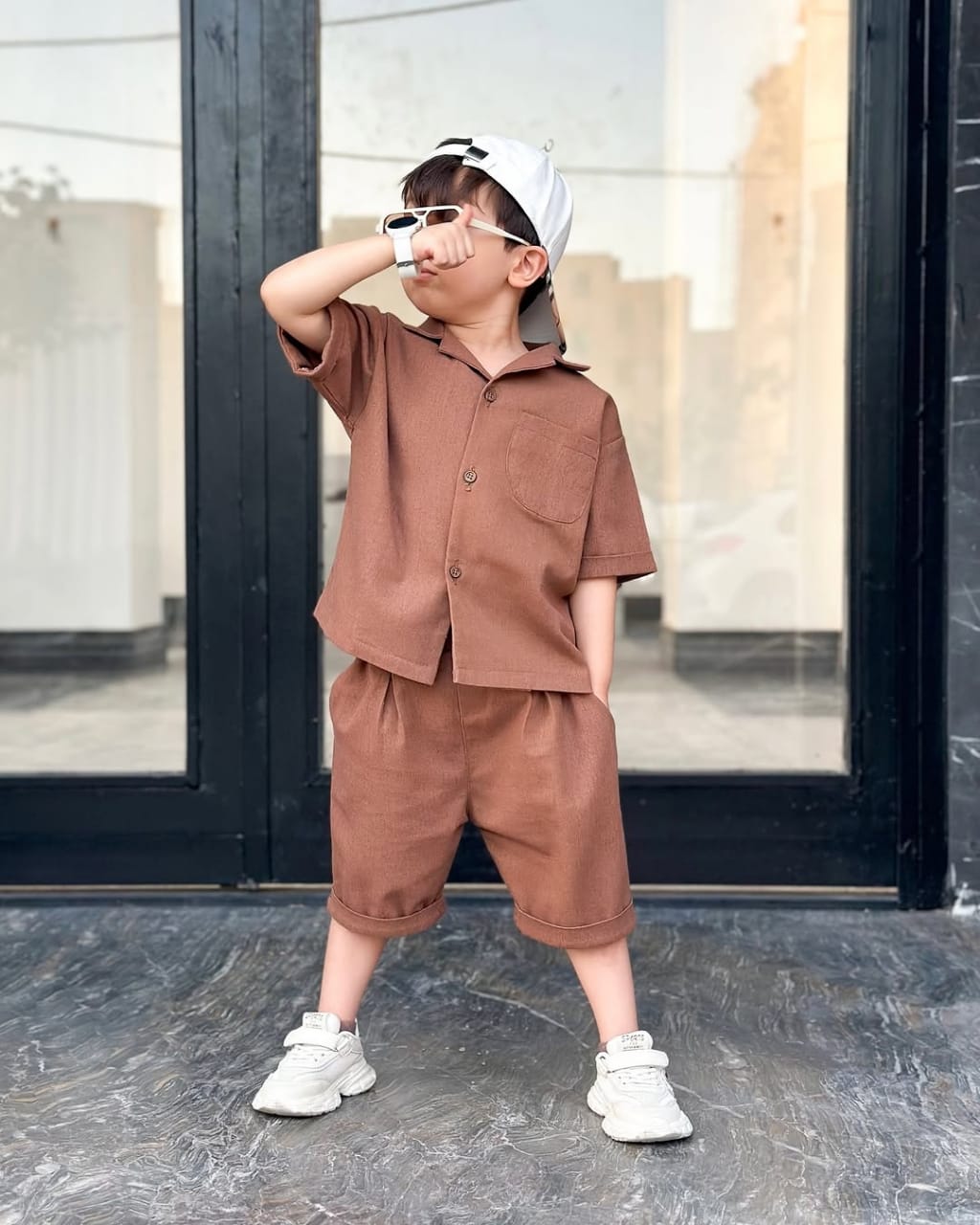 Smiley tracksuit with shorts