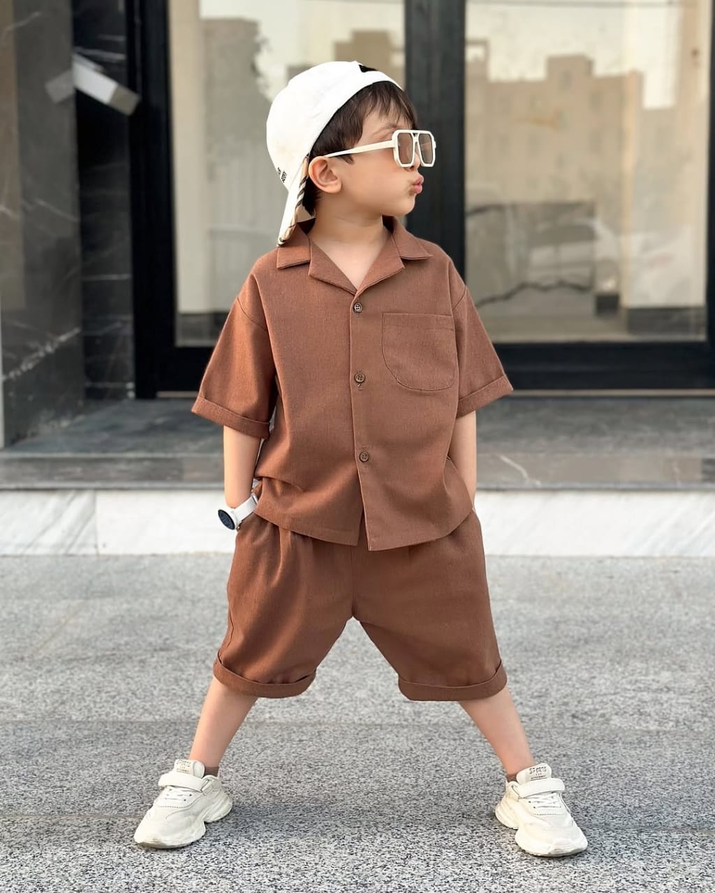 Smiley tracksuit with shorts