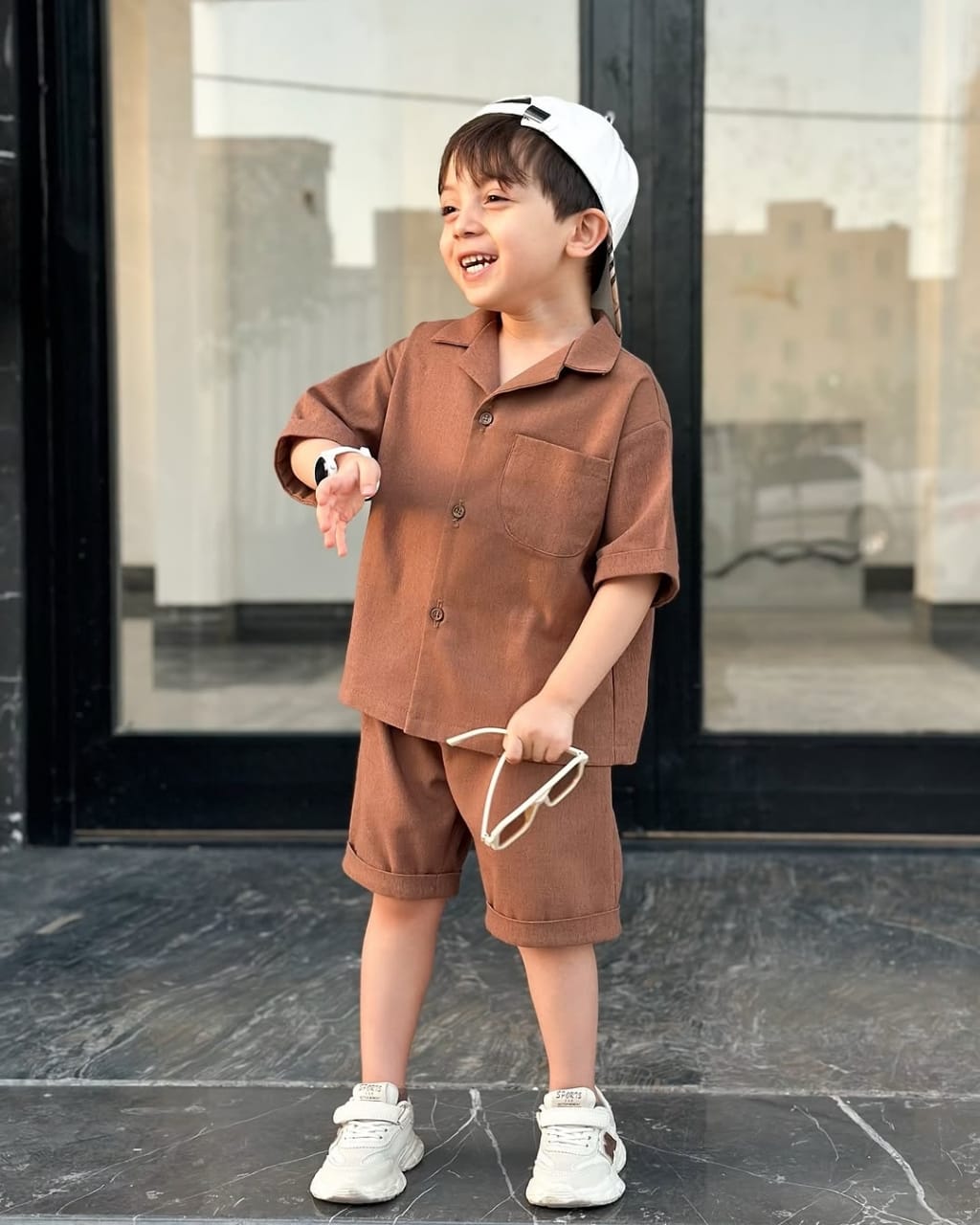Smiley tracksuit with shorts