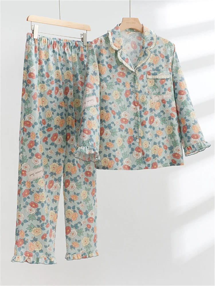 Cozy bloom Pajama set (Sky Blue)