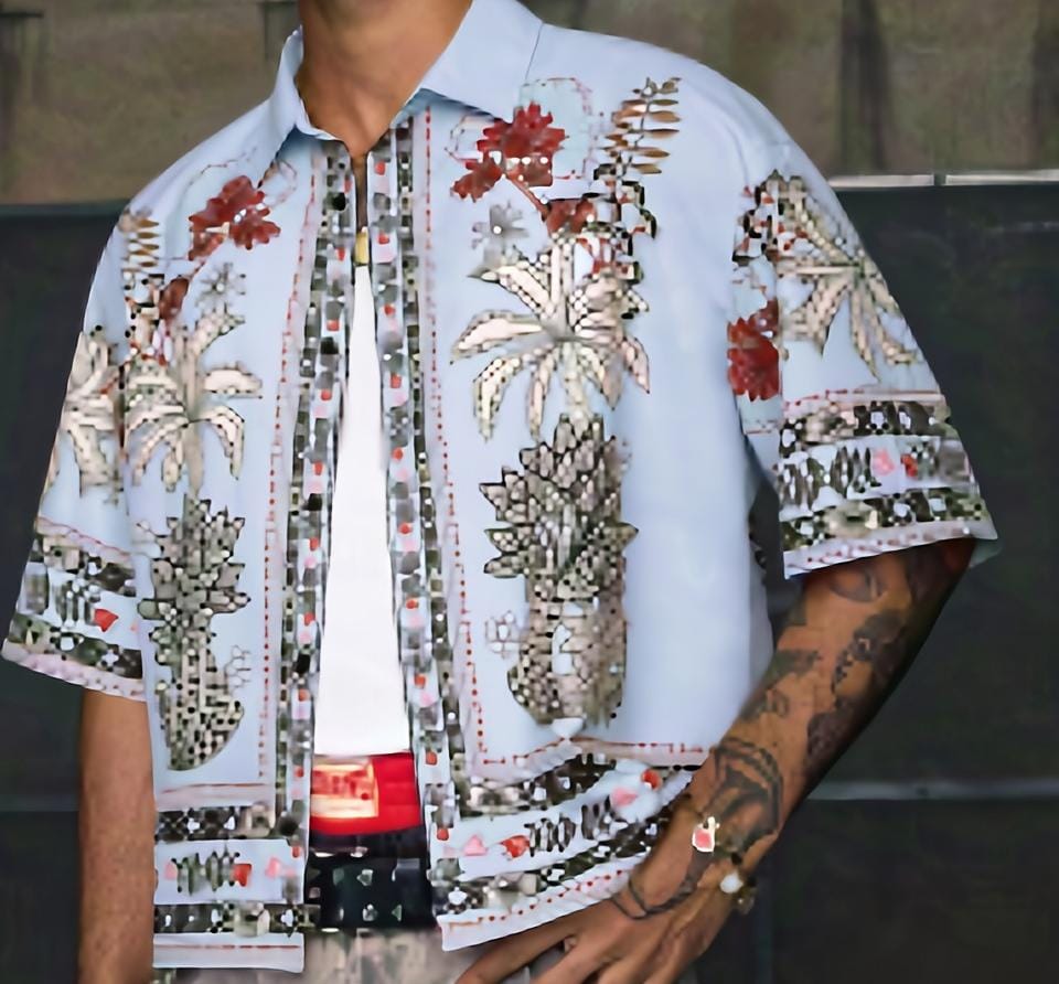 Columbus printed shirt (Light Blue)