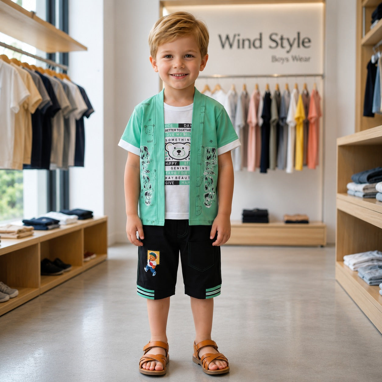 Boys Trendy Casual Wear (Sky Blue)