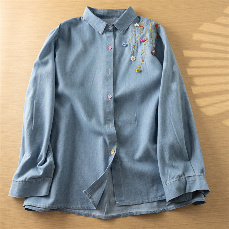 Lamptrip Long Sleeves Top (Denim Blue)