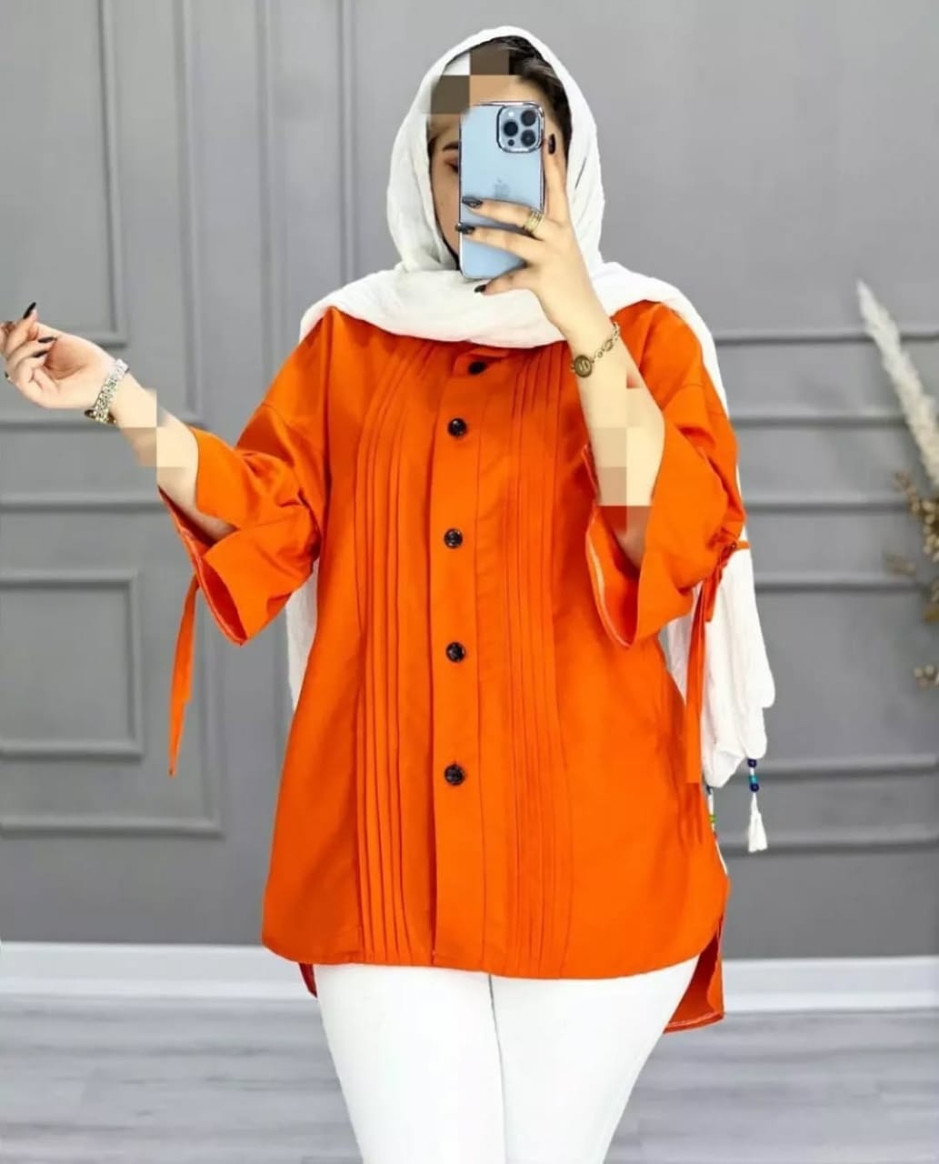 Collared Button down Shirt (Orange)