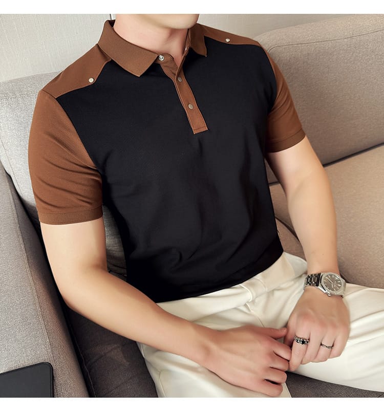 Turn down collar shirt- Black