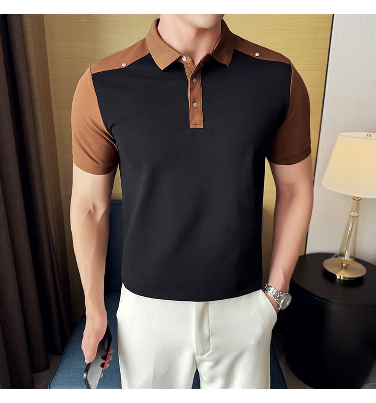 Turn down collar shirt- Black