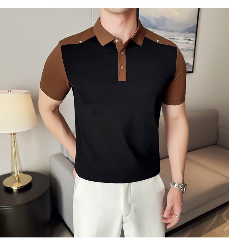 Turn down collar shirt- Black